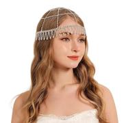 FWJUNHUYC Aesthetic Retro Cut-Out Multi-Layered Hair nets, Personalized banquets, Sparkling Hair Chains, Accessories, Exotic Diamonds, Tassels, Hair Accessories