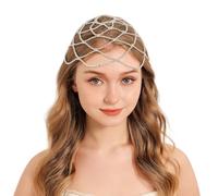 FWJUNHUYC Aesthetic Retro Cut-Out Multi-Layered Hair nets, Personalized banquets, Sparkling Hair Chains, Accessories, Exotic Diamonds, Tassels, Hair Accessories