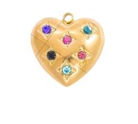 FWJUNHUYC DIY jewelry accessories do not fade high-end necklace accessories electroplating 18k real gold stainless steel pendant single pendant, Chalcedony