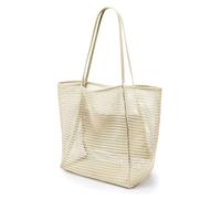 FWJUNHUYC Folding Beach Bag, mesh mesh Handbag, Women's Shoulder Bag, Must-Have Play Bag for Summer Outdoor Travel