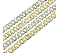 FWJUNHUYC Hiphop necklace for men, diamond-encrusted golden necklace bracelet