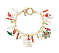 FWJUNHUYC Holiday Decorations Christmas Tree Santa Claus Pendant Bracelet Women's Creative Versatile Accessories