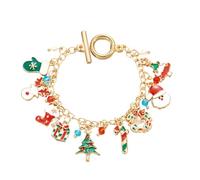FWJUNHUYC Holiday Decorations Christmas Tree Santa Claus Pendant Bracelet Women's Creative Versatile Accessories