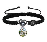 FWJUNHUYC Love Couple Hand Rope Bracelet Men's and Women's Personalized Bracelet Hand Accessories, Blue rope, NO, no gemstone