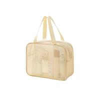 FWJUNHUYC Mesh cosmetic bag，large capacity multi-functional partition travel washing storage bag for women, (Square handheld) super large capacity storage bag white