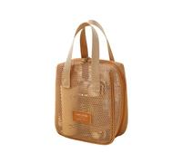 FWJUNHUYC Mesh cosmetic bag，large capacity multi-functional partition travel washing storage bag for women, (Shell bag) partitioned storage cosmetic bag khaki