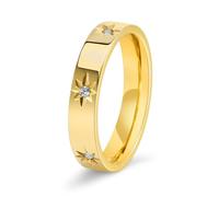 FWJUNHUYC Stainless steel women's sunflower ring with stone inlay, small fragrant wind plated 18K ring and accessories, Number 6, Stainless Steel, Jade