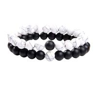 FWJUNHUYC Stone Bead Bracelet Tiger Eye Pine Stone Bead Male Female Couple Bracelet