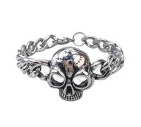 FWJUNHUYC Vintage Celtic knot, skull, stainless steel, Cuban bracelet, cross-punk men's jewelry, chalcedony