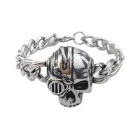 FWJUNHUYC Vintage Celtic knot, skull, stainless steel, Cuban bracelet, cross-punk men's jewelry, chalcedony