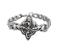 FWJUNHUYC Vintage Celtic knot, skull, stainless steel, Cuban bracelet, cross-punk men's jewelry, chalcedony