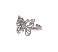 FWJUNHUYC Women's Elegant Butterfly Open Ring, Sweet and Versatile, Niche 18K Gold Plated Non-Fading Stainless Steel Ring, Chalcedony