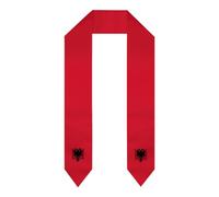 FWJZDSP Albania Albanian Flag College Graduation Stole Double Sided Shawl Class of Graduates Scarf Sash for Honor High School and Commencement