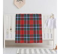 FWJZDSP Baby Blanket for Boys Girls, Clan Drummond Red and Sky Blue Scottish Tartan Super Soft Comfy Toddler Baby Newborn Double Layer Blanket Shower Gifts for Stroller & Crib 30 x 40 Inch