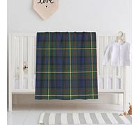 FWJZDSP Baby Blanket for Boys Girls, Clan Maclaren Blue and Green Scottish Tartan Super Soft Comfy Toddler Baby Newborn Double Layer Blanket Shower Gifts for Stroller & Crib 30 x 40 Inch
