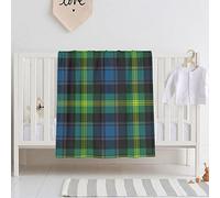 FWJZDSP Baby Blanket for Boys Girls, Clan Watson Bright Blue and Green Scottish Tartan Super Soft Comfy Toddler Baby Newborn Double Layer Blanket Shower Gifts for Stroller & Crib 30 x 40 Inch