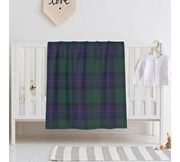 FWJZDSP Baby Blanket for Boys Girls, Shaw Clan Tartan Green and Royal Blue Plaid Super Soft Comfy Toddler Baby Newborn Double Layer Blanket Shower Gifts for Stroller & Crib 30 x 40 Inch