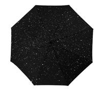 FWJZDSP Black Glitter Travel Umbrella Compact, Windproof Manual & Automatic Umbrellas for Rain, Sun UV Protection Folding Umbrella with Case, Portable Totes Umbrella, Auto Open Close-