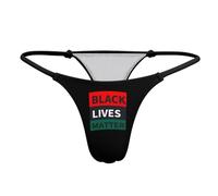 FWJZDSP Black Lives Matter Women's G-String Thong Printed T-Back Underwear Sexy Brief Panty
