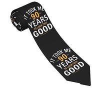 FWJZDSP Boys Funny 90th Birthday Gift Fashion Tie Silk Necktie Casual Neck Tie Set Gift