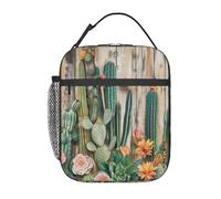 FWJZDSP Cactus Bloom Lunch Box for Kids Girls Boys, Insulated Lunch Box, Desert Succulent and Floral Reusable Lunch Bag for School, Office, Work, Picnic, Travel