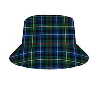 FWJZDSP Clan Smith Blue and Green Scottish Tartan Bucket Hats Sun Cap Packable Outdoor Fashion Fisherman's Hat for Women and Men
