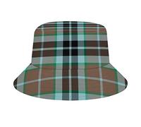 FWJZDSP Clan Thompson Brown and Blue Hunting Tartan Bucket Hats Sun Cap Packable Outdoor Fashion Fisherman's Hat for Women and Men