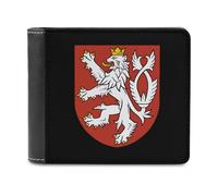 FWJZDSP Coat of Arms of The Czech Republic Leather Wallets Slim Bifold Stylish Wallet with 6 Credit Card Holder Pockets Gift