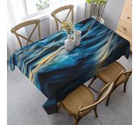 FWJZDSP Dawn Ocean Waves Print Rectangle Tablecloth Kitchen Decor, Table Cover for Dining, Coffee, and Meeting Tables