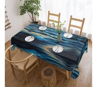 FWJZDSP Dawn Ocean Waves Print Tablecloth Rectangle Dining Table Cover for Holiday, Party Stylish Kitchen Decor Tablecloths