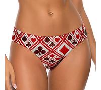 FWJZDSP Diamond Playing Cards Women's Low Waist T-Back Thong Panty Underwear Brief Cute