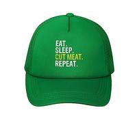 FWJZDSP Eat Sleep Cut Meat Repeat Butcher Funny Gifts Black Unisex Baseball Cap Men Women Washed Adjustable Dad Hat