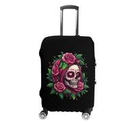 FWJZDSP Floral Skull Rose Flowers Luggage Cover Protector Printed Washable Anti-Scratch Travel Suitcase Covers XL