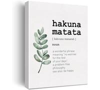 FWJZDSP Hakuna Matata Word Definition Canvas Inspirational Print Painting Home Wall Decor Canvas Wall Art unFramed Funny Gift 12x16Inch