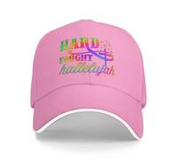 FWJZDSP Hard Fought Hallelujah Hats Funny Christian Baseball Cap Pink