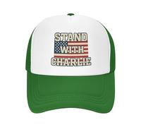 FWJZDSP I Stand with Charlie Kirk Trucker Hat Adjustable Baseball Cap Vintage Dad Hats Green