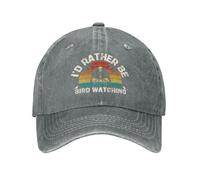 FWJZDSP I'd Rather Be Bird Watching Hat Funny Bird Watcher Gift Trucker Hat Washed Adjustable Dad Baseball Cap Gray