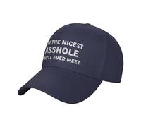 FWJZDSP I'm The Nicest Asshole You'll Ever Meet Trucker Hat Unisex Adjustable Sun Sport Fishing Baseball Cap Navy Blue