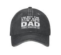 FWJZDSP I'ma The Step Dad I Am A The Dad That Stepped Up Hat Father's Day Hat Unisex Sports Trucker Hat Baseball Cap Black
