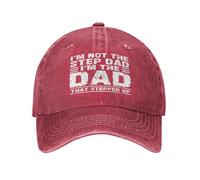 FWJZDSP I'ma The Step Dad I Am A The Dad That Stepped Up Hat Father's Day Hat Unisex Sports Trucker Hat Baseball Cap Red