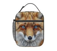 FWJZDSP Insulated Lunch Box for Kids Boys Girls, Reusable Lunch Bag for School, Office, Work, Picnic, Travel, Fox Face Lunch Box