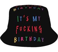 FWJZDSP It's My Fucking Birthday Bucket Hat Summer Beach Sun Hat Packable Fisherman Cap Black
