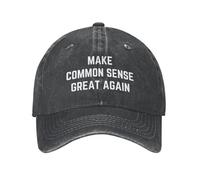 FWJZDSP Make Common Sense Great Again Trucker Hat Washed Adjustable Dad Baseball Cap Black