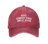 FWJZDSP Make Common Sense Great Again Trucker Hat Washed Adjustable Dad Baseball Cap Red