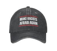 FWJZDSP Make Racists Afraid Again Hat for Men Women Baseball Cap Cowboy Dad Tracker Hat Black