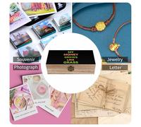 FWJZDSP My Money Grows Like Grass Wooden Storage Box with Hinged Lid Keepsake Decorative Chest for Jewelry Organizer