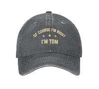 FWJZDSP of Course I'm Right I'm Tom Hat Just Tom Doing Tom Things Hat Trucker Hats Baseball Cap Adjustable Sports Unisex Cap Deep Heather