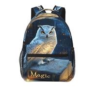 FWJZDSP Owl And Magic Book Casual Backpack For Trekking Office Commute
