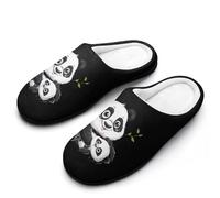 FWJZDSP Panda Mama & Cub Bear Women's Cotton Slippers Soft Closed Toe House Shoes Non-Slip Slippers for Indoor Outdoor