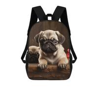 FWJZDSP Puppys Pug Travel Backpack Lightweight Everyday Pack Water Resistant Laptop Bag for Men17in